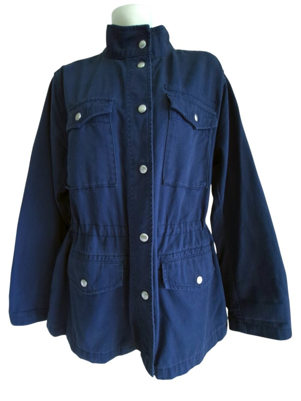 GAP 100% Cotton Soft Cinched Waist Field Jacket Navy Blue L